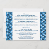 Blaue geometrische Dreiecke Informationskarte