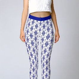 Blaue geometrische Dreiecke Leggings
