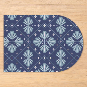 Blaue geometrische Formen Muster Acryleinladungen
