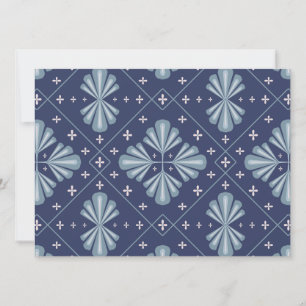 Blaue geometrische Formen Muster Karte