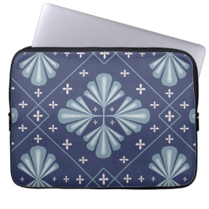 Blaue geometrische Formen Muster  Laptopschutzhülle
