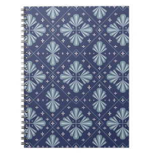 Blaue geometrische Formen Muster Notizblock