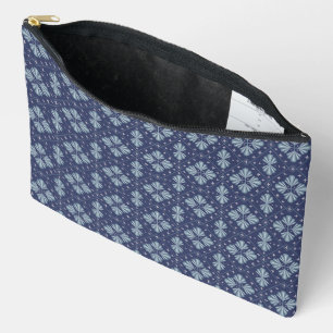Blaue geometrische Formen Muster Zubehörtasche