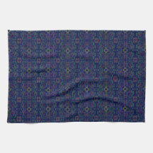 Blaue geometrische Gelbe Ovale Küchentücher