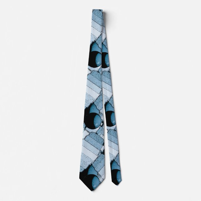 Blaue geometrische Kugel Krawatte (Vorderseite)