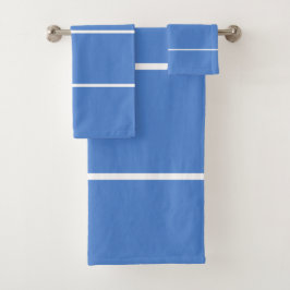 Blaue geometrische Linien Badhandtuch Set