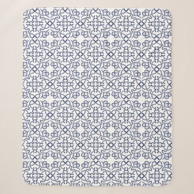 Blaue geometrische marokkanische Fliese mit Arabes Sherpadecke (Vorderseite)