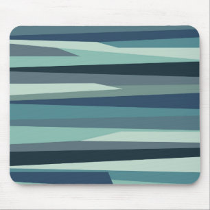 Blaue geometrische Meereswellen Mousepad