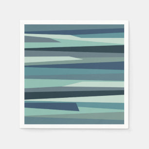 Blaue geometrische Meereswellen Serviette