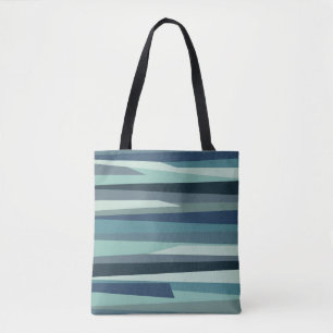 Blaue geometrische Meereswellen Tasche