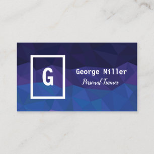 Blaue geometrische, polygonale Visitenkarte