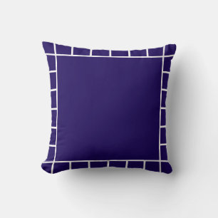 Blaue geometrische Quadrate Kissen