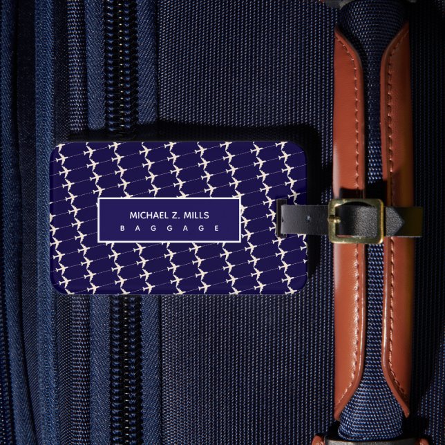 Blaue Gepäckmarke für Flugzeuge eines Piloten Gepäckanhänger (Vorderseite Insitu 4)