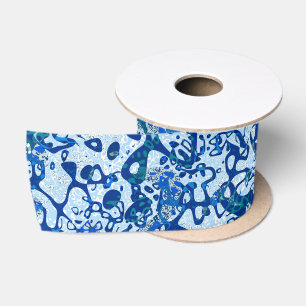Blaue Gepunktete grafische Abstraktion Satinband