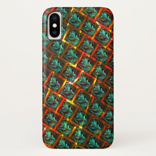 Blaue "gerahmte Augen", Quadrat, Kratzer oder rote Case-Mate iPhone Hülle (Rückseite)