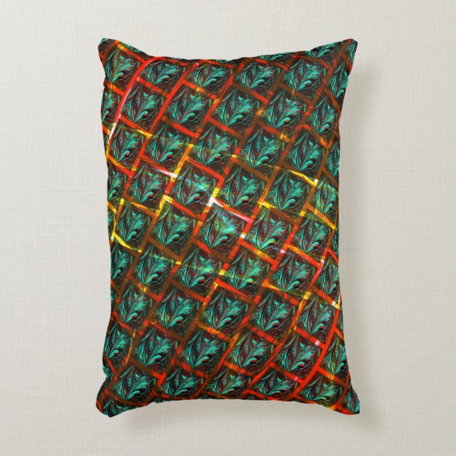 Blaue "gerahmte Augen", Quadrat, Kratzer oder rote Dekokissen (Vorderseite(Vertikal))