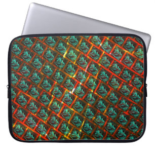 Blaue "gerahmte Augen", Quadrat, Kratzer oder rote Laptopschutzhülle