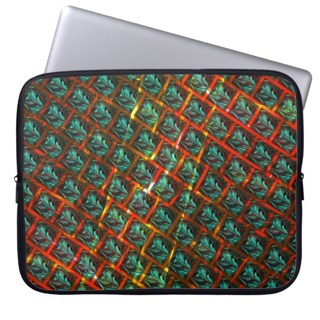 Blaue "gerahmte Augen", Quadrat, Kratzer oder rote Laptopschutzhülle (Vorderseite)