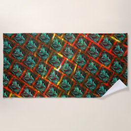 Blaue "gerahmte Augen", Quadrat, Kratzer oder rote Strandtuch