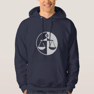 Blaue Gerechtigkeits-Skalen Hoodie
