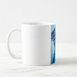 Blaue gerochene Pitbull Kaffeetasse