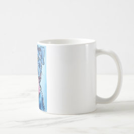 Blaue gerochene Pitbull Kaffeetasse