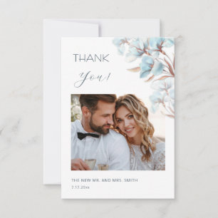 Blaue geschichtete Blumen Hochzeit Danke Karte