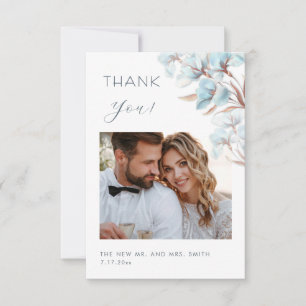 Blaue geschichtete Blumen Hochzeit Danke Karte