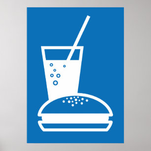 blaue Geschmackexplosion des Burgers und der Poster