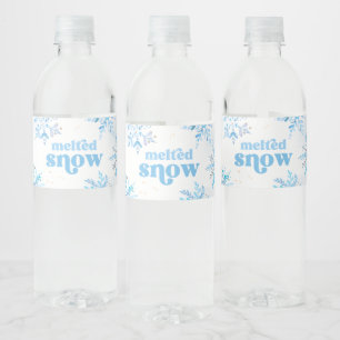 Blaue Geschmolzene Schnee-Wasserflaschen-Etiketten