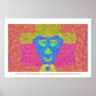 Blaue Gesichts-Dame In Yellow Hat Poster