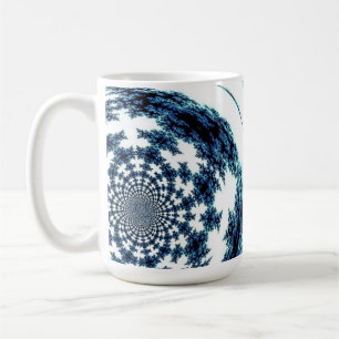 Blaue gesponnene Thread-Fraktal-Design Kaffeetasse
