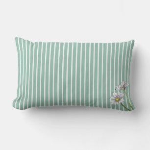 Blaue gestreifte Blumen-Wasserfarbe-Daisy mit Ente Lendenkissen