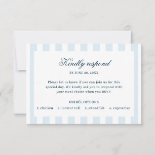 Blaue gestreifte RSVP-Karte RSVP Karte