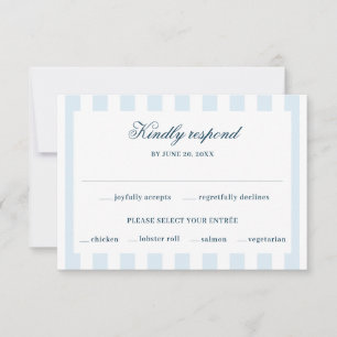 Blaue gestreifte RSVP-Karte RSVP Karte