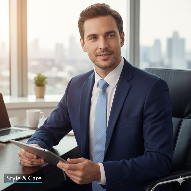 Blaue gestrichelte formale Krawatte (Blue Color Striped Formal Tie)