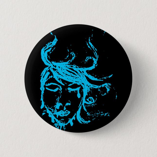 blaue Gewässer Button (Vorderseite)