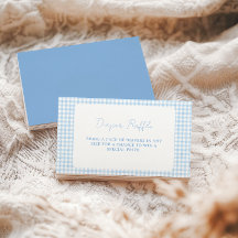 Blaue Gingham Boho Jungen-Baby-Party-Windel-Raffle