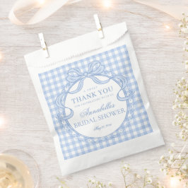 Blaue Gingham Coquette Bogen Brautparty-Dessert Geschenktütchen