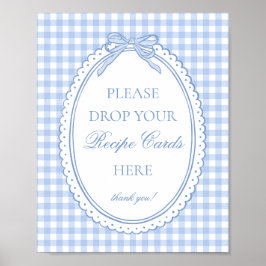 Blaue Gingham Coquette Bow Rezept teilen Poster
