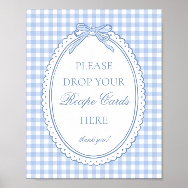 Blaue Gingham Coquette Bow Rezept teilen Poster (Vorne)