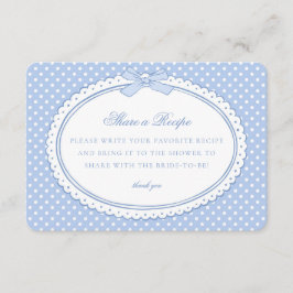 Blaue Gingham Coquette Schürze ein Rezept teilen Begleitkarte