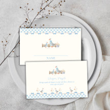 Blaue Gingham-Gans-Windel-Raffel-Baby-Party
