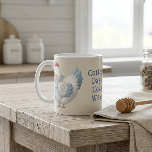 Blaue Gingham-Hütte Henne Cozy Ways Kaffeetasse