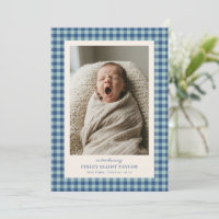 Blaue Gingham-Karo-Neugeborenen-Foto Baby Junge Ge