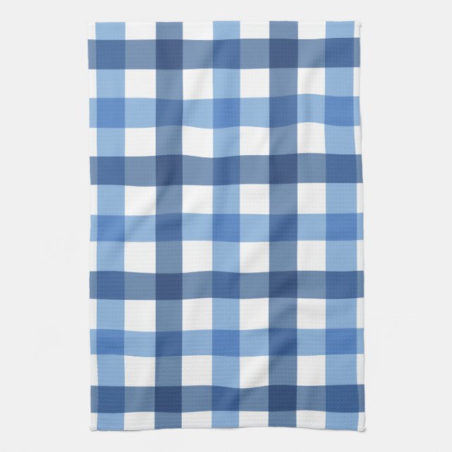 Blaue Gingham-Karo-Tee-Tücher Geschirrtuch (Vertikal)