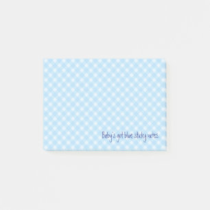 blaue Gingham-Notizen Post-it Klebezettel