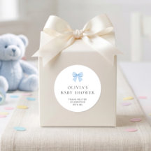 Blaue Gingham-Schleife Danke Baby Shower