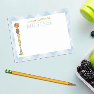 Blaue Gingham-Sportbälle Kinder individuelle Lunch Post-it Klebezettel