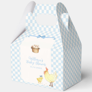 Blaue Gingham-Vorbereitung auf Little Chick Jungen Geschenkschachtel